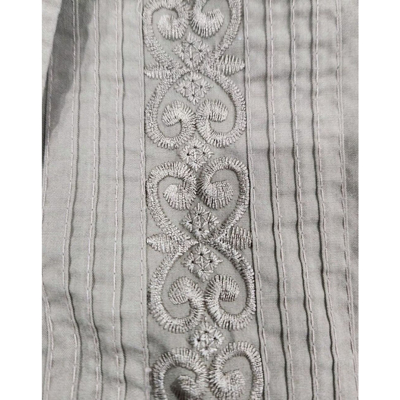 TropiCool Shirt Mens Large Short Sleeves Button Up Tan 4 Pockets Embroider Flaw - Picture 7 of 11